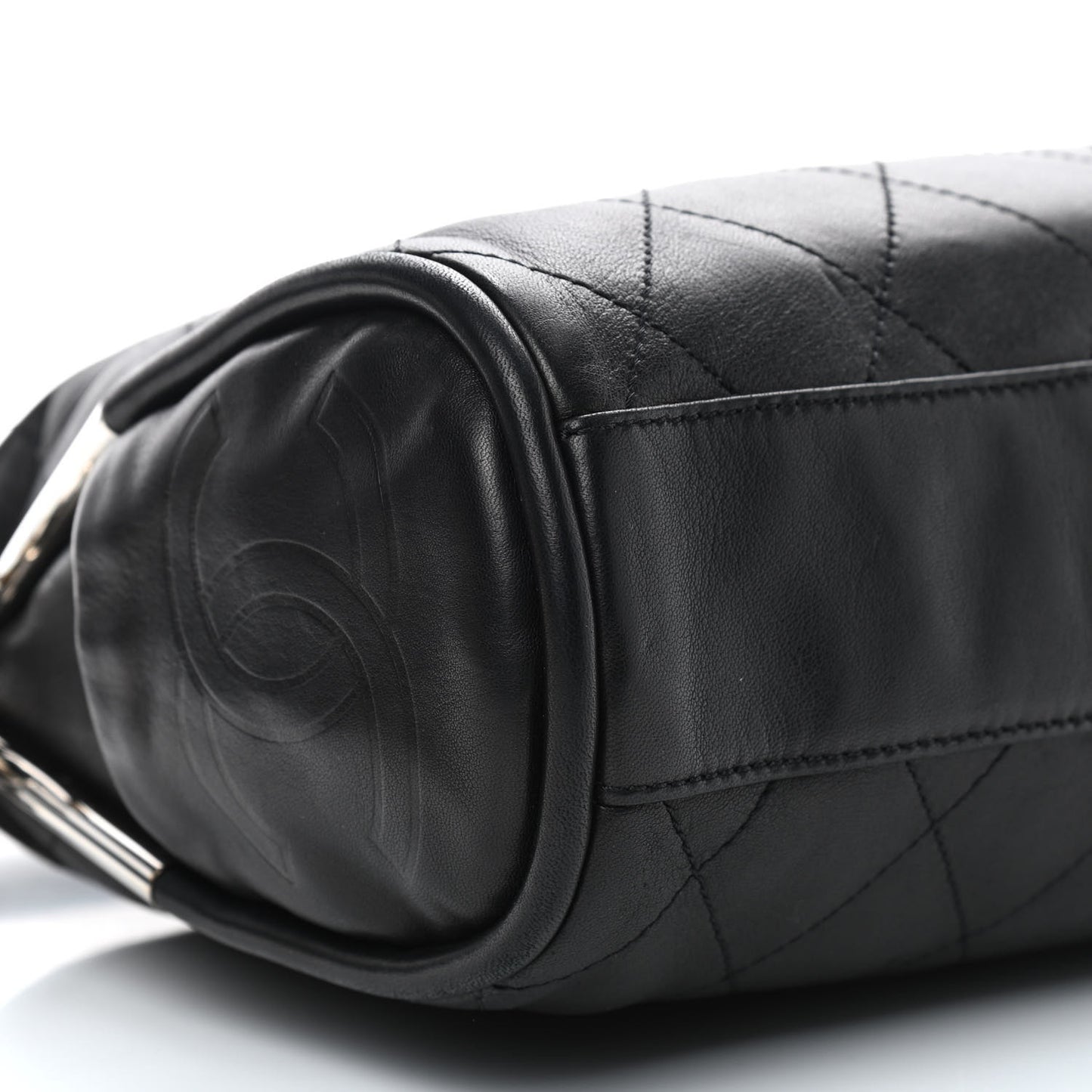 Lambskin Stitched Medium Ultimate Soft Tote Black