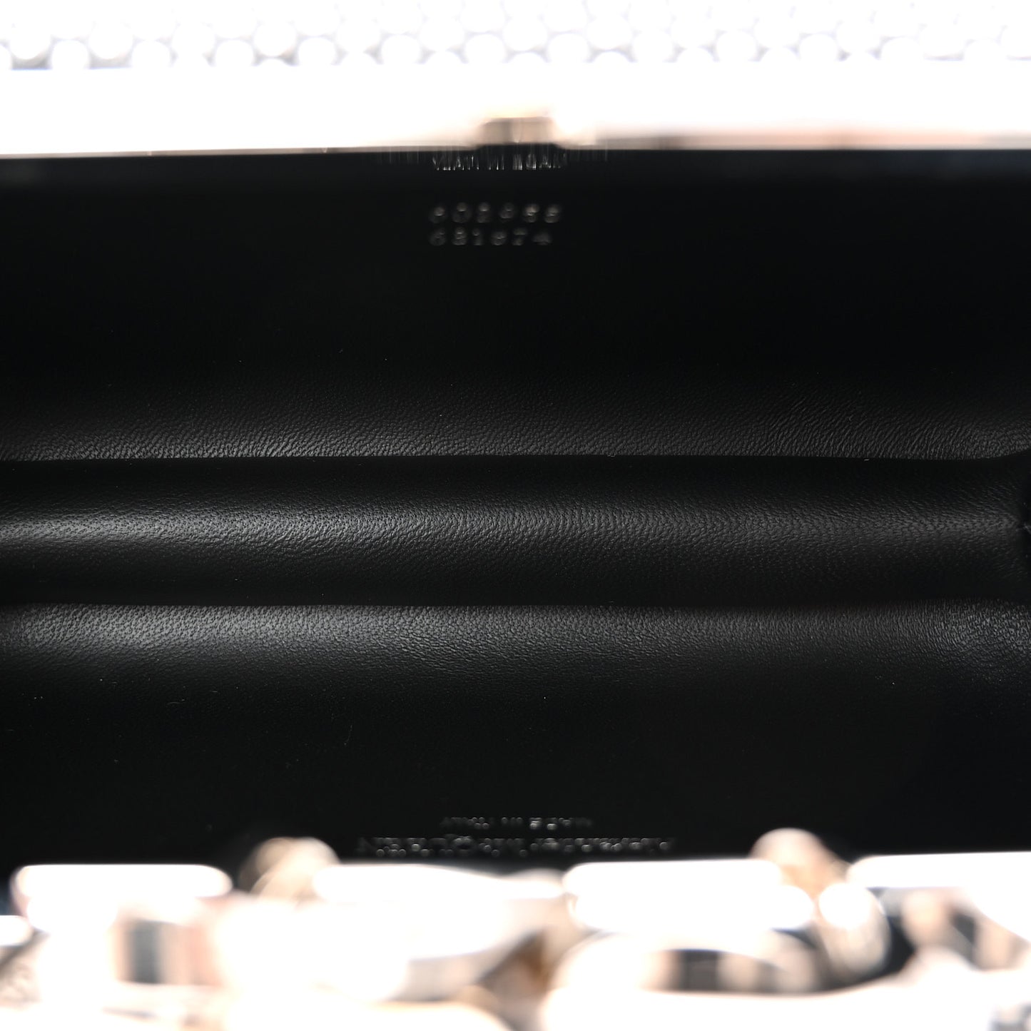 Calfskin Studded Skull Four Ring Knuckle Clutch Black