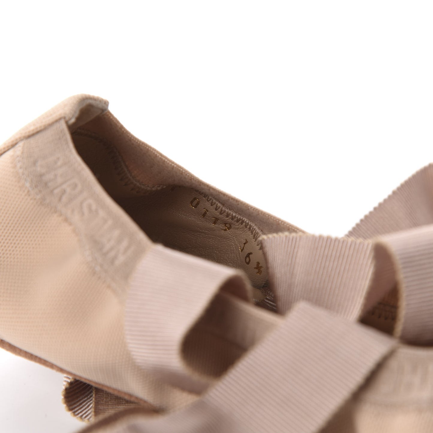 Micro Mesh Academy Lace-Up Ballerina Flats 36.5 Nude