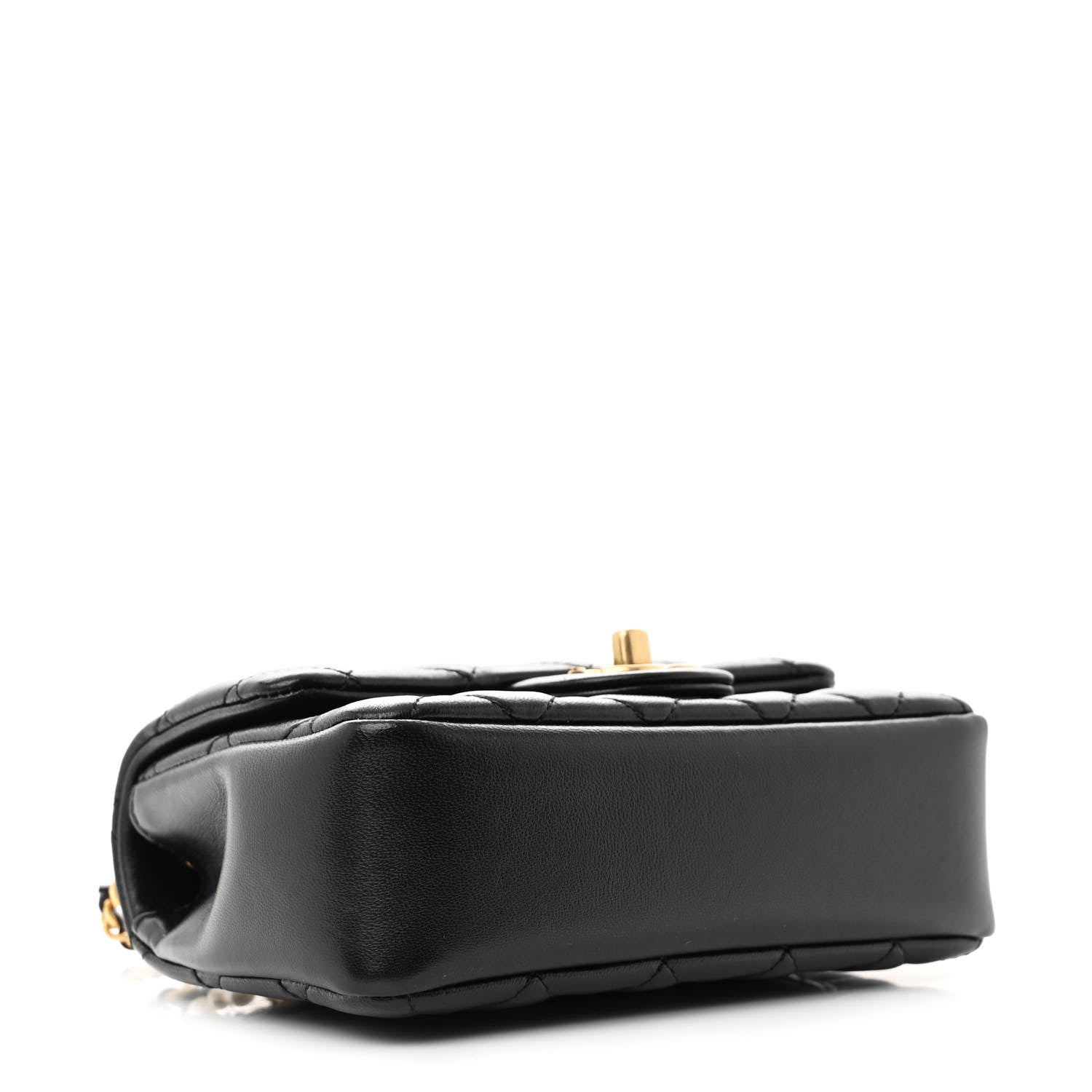 Chanel Shiny Lambskin Quilted Pearl Twist Mini Square Flap Black 4 of 11
