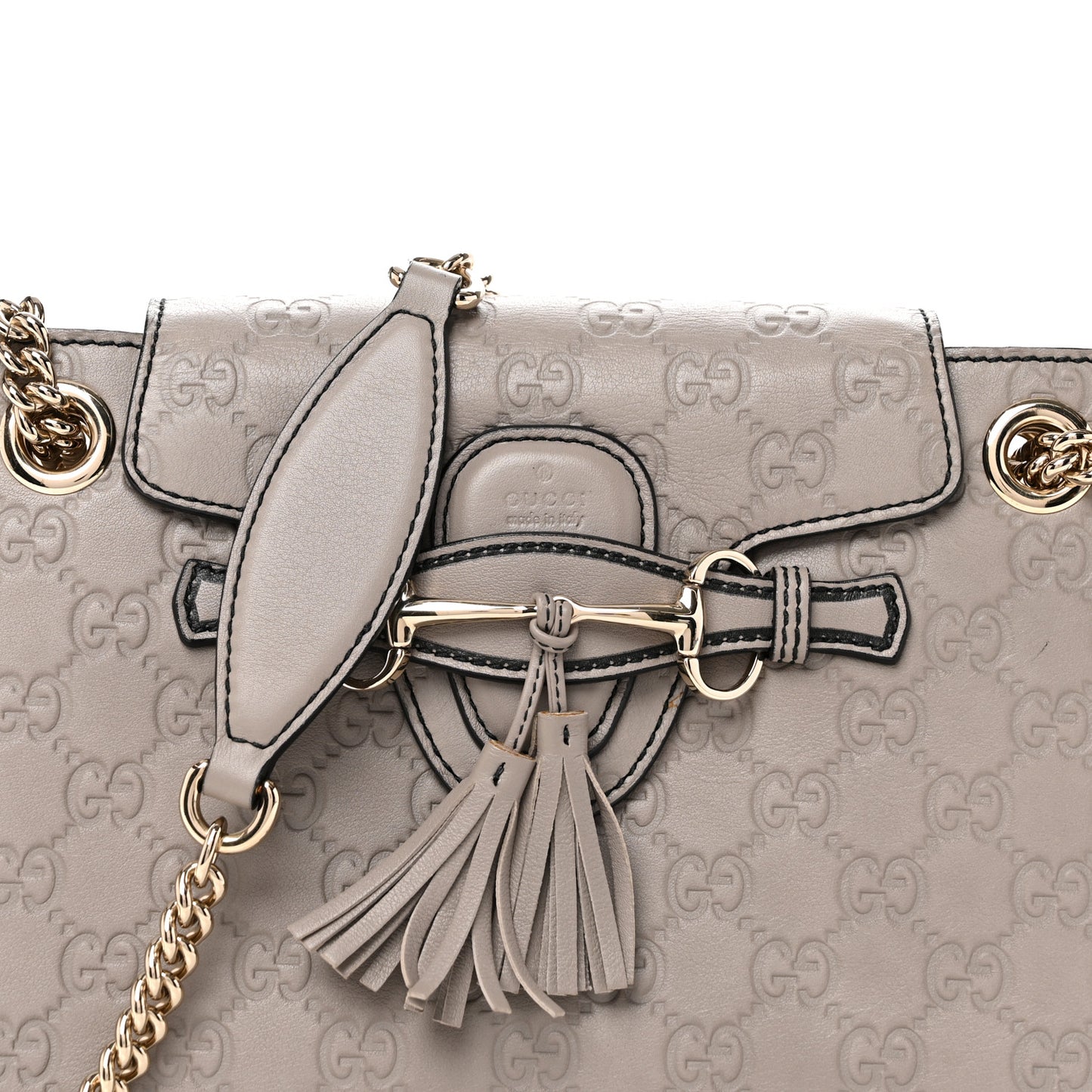 Guccissima Small Emily Chain Shoulder Bag Storm Grey