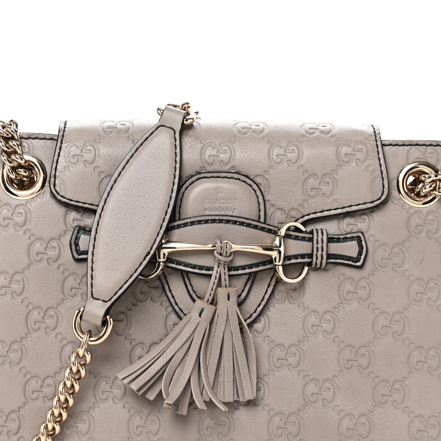 Gucci Guccissima Small Emily Chain Shoulder Bag Storm Grey 8 of 10