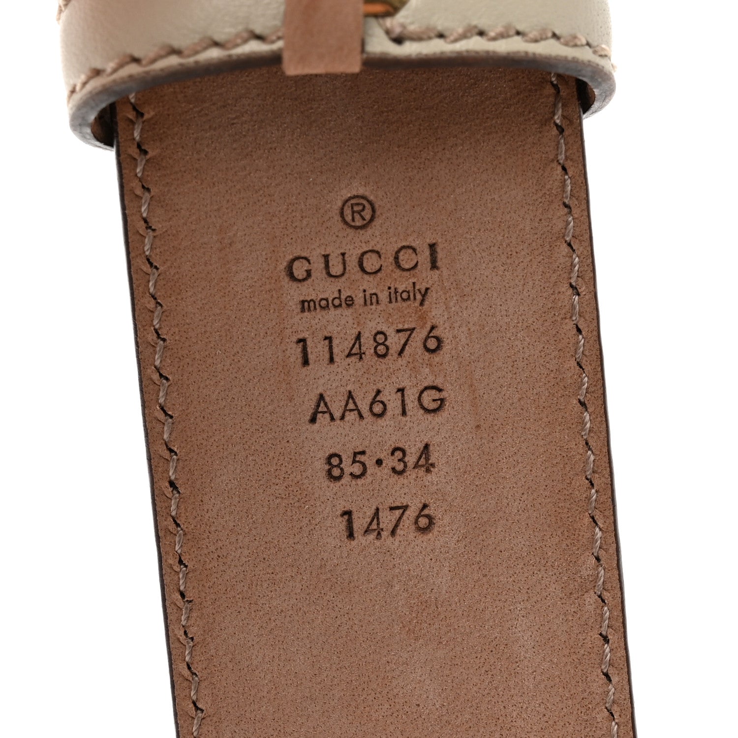 Gucci Guccissima Interlocking G 40mm Belt 85 34 Off White 3 of 5