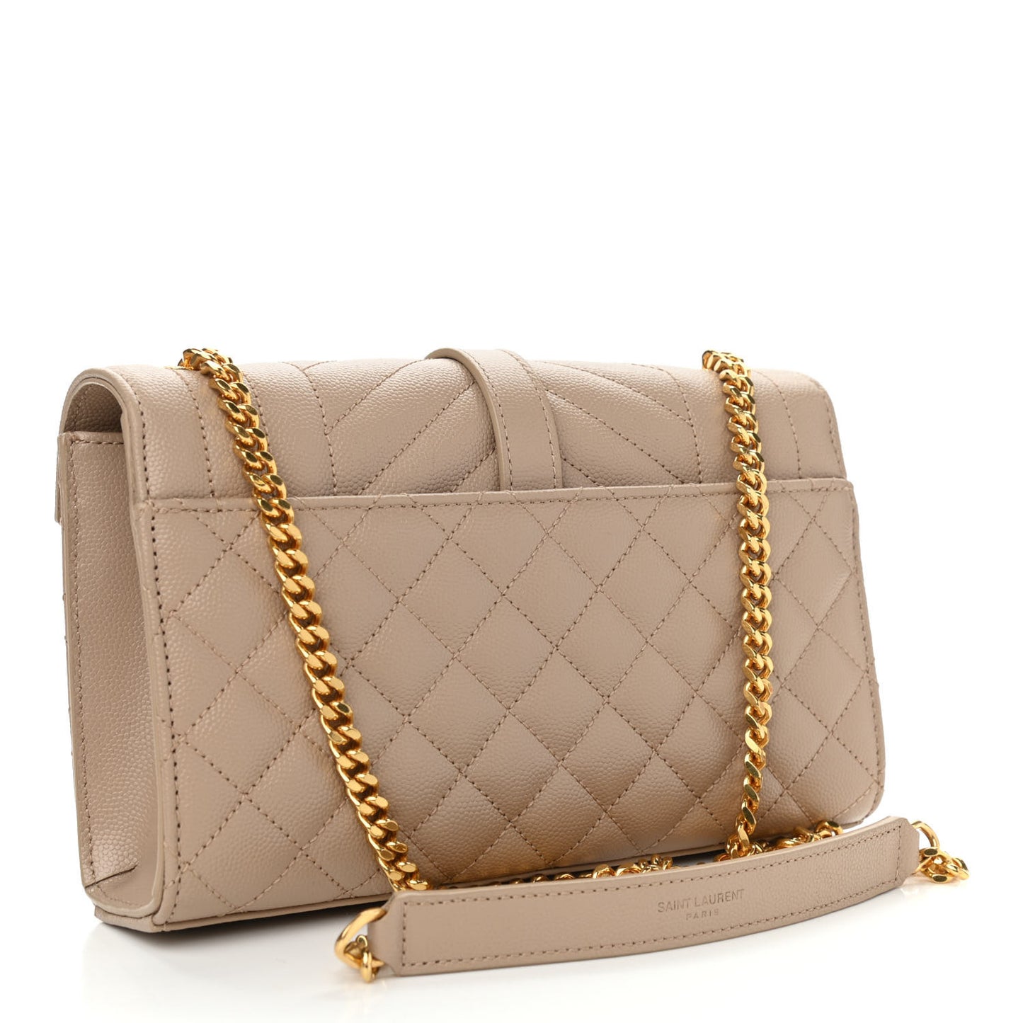 Grain De Poudre Textured Mixed Matelasse Triquilt Small Monogram Satchel Dark Beige