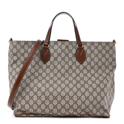 Gucci Soft GG Supreme Monogram Medium Crossbody Tote Beige Cuir 1 of 10