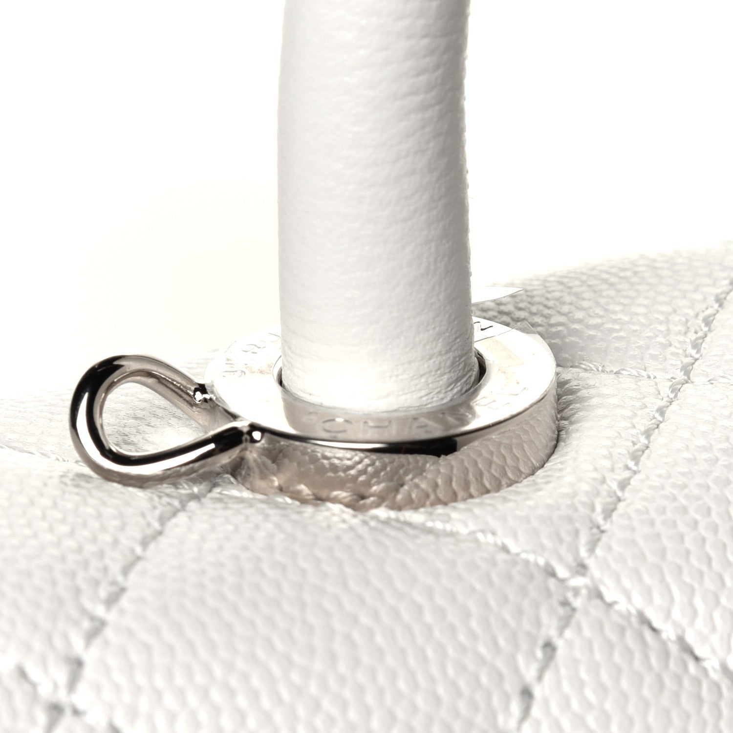 Chanel Caviar Quilted Mini Coco Handle Flap White 4 of 5