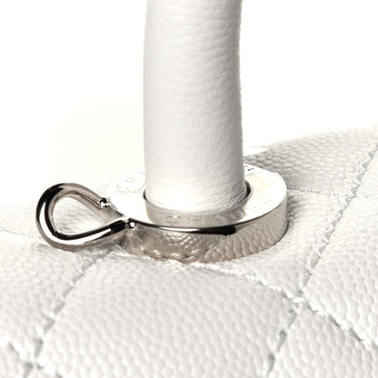 Chanel Caviar Quilted Mini Coco Handle Flap White 4 of 5