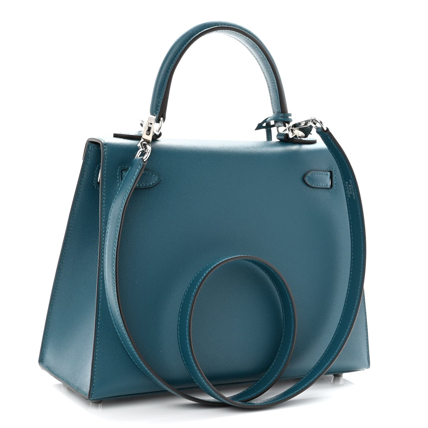 Madame Calfskin Verso Kelly Sellier 25 Vert Bosphore Sienne