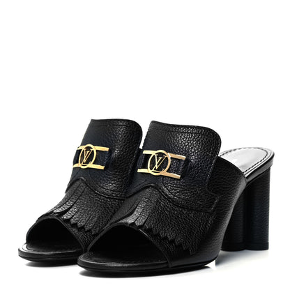 Louis Vuitton Calfskin Indiana Mule 35 Black 3 of 8