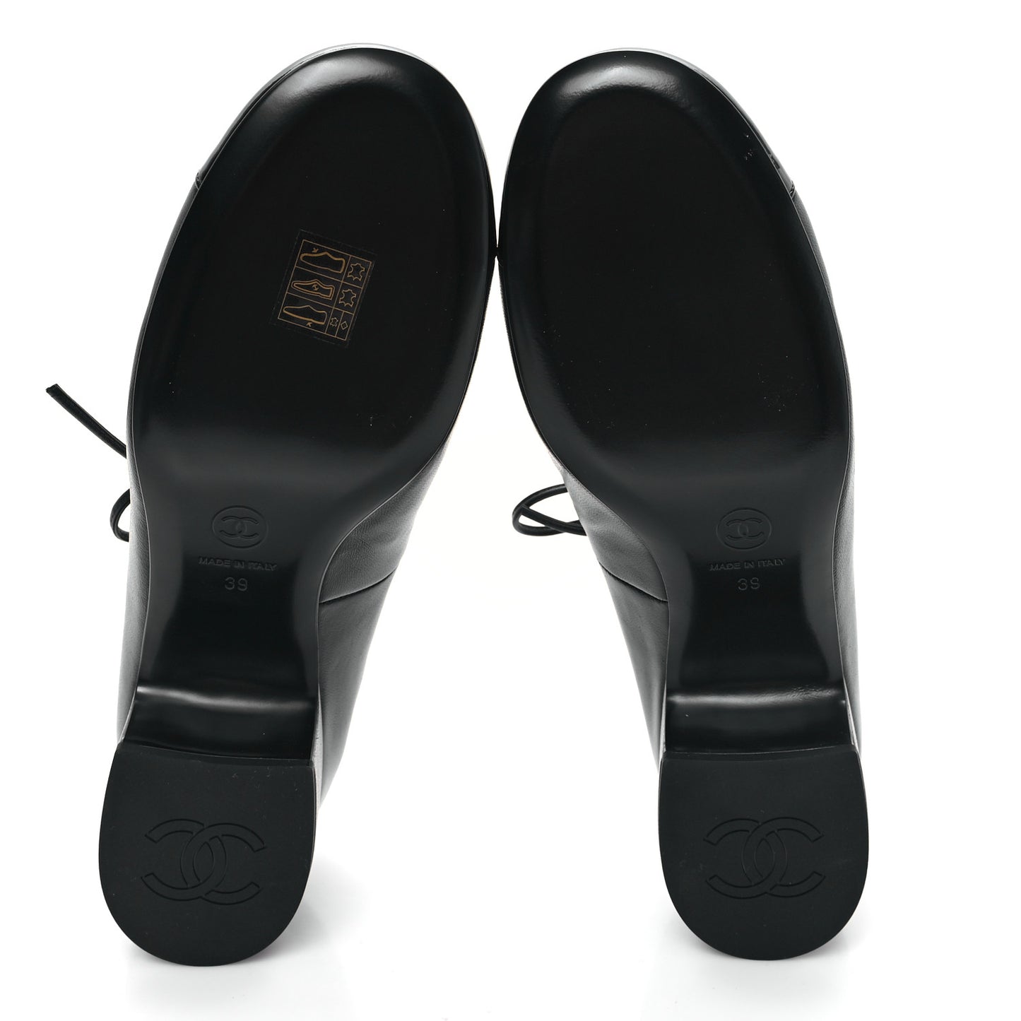 Lambskin Patent Cap Toe CC Mary Jane Pumps 39 Black