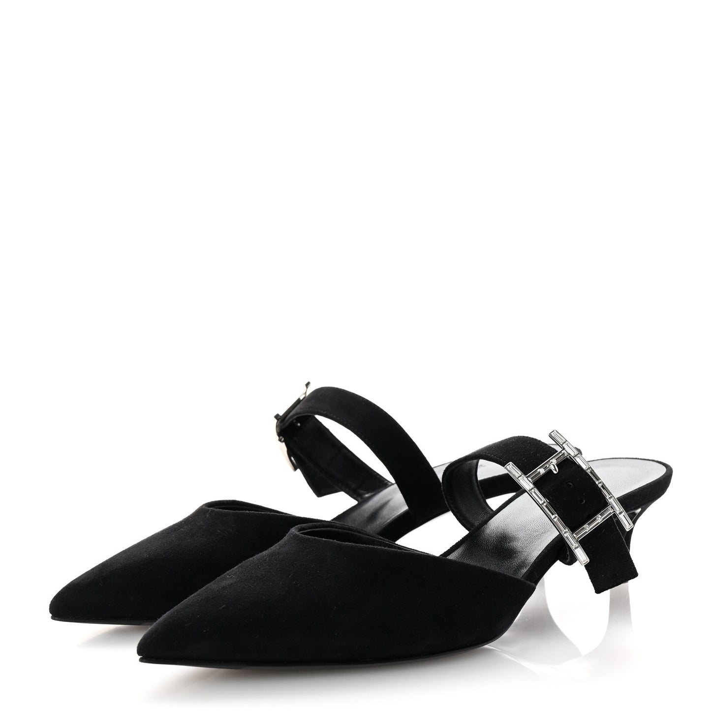 Suede Goatskin Blink Mules 37 Black