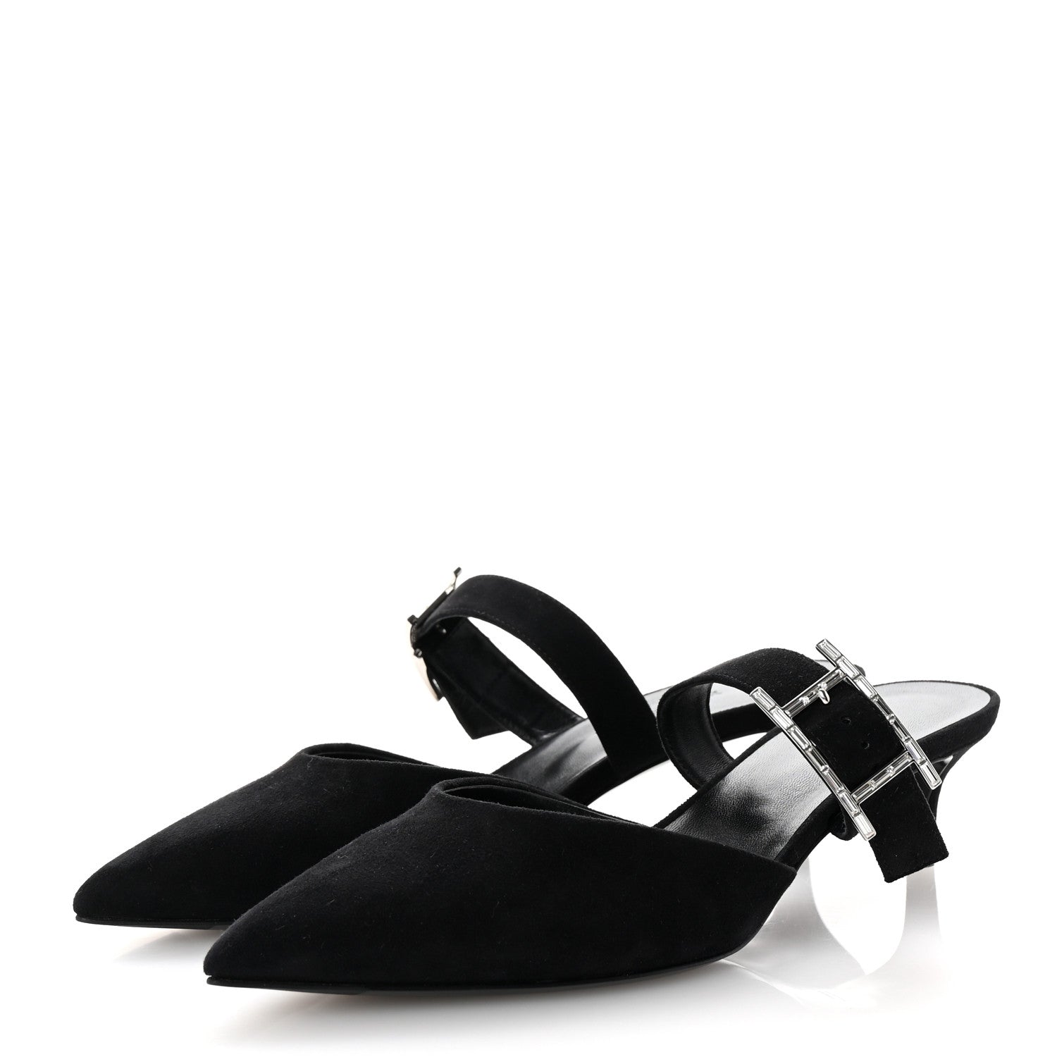 Hermes Suede Goatskin Blink Mules 37 Black 4 of 10