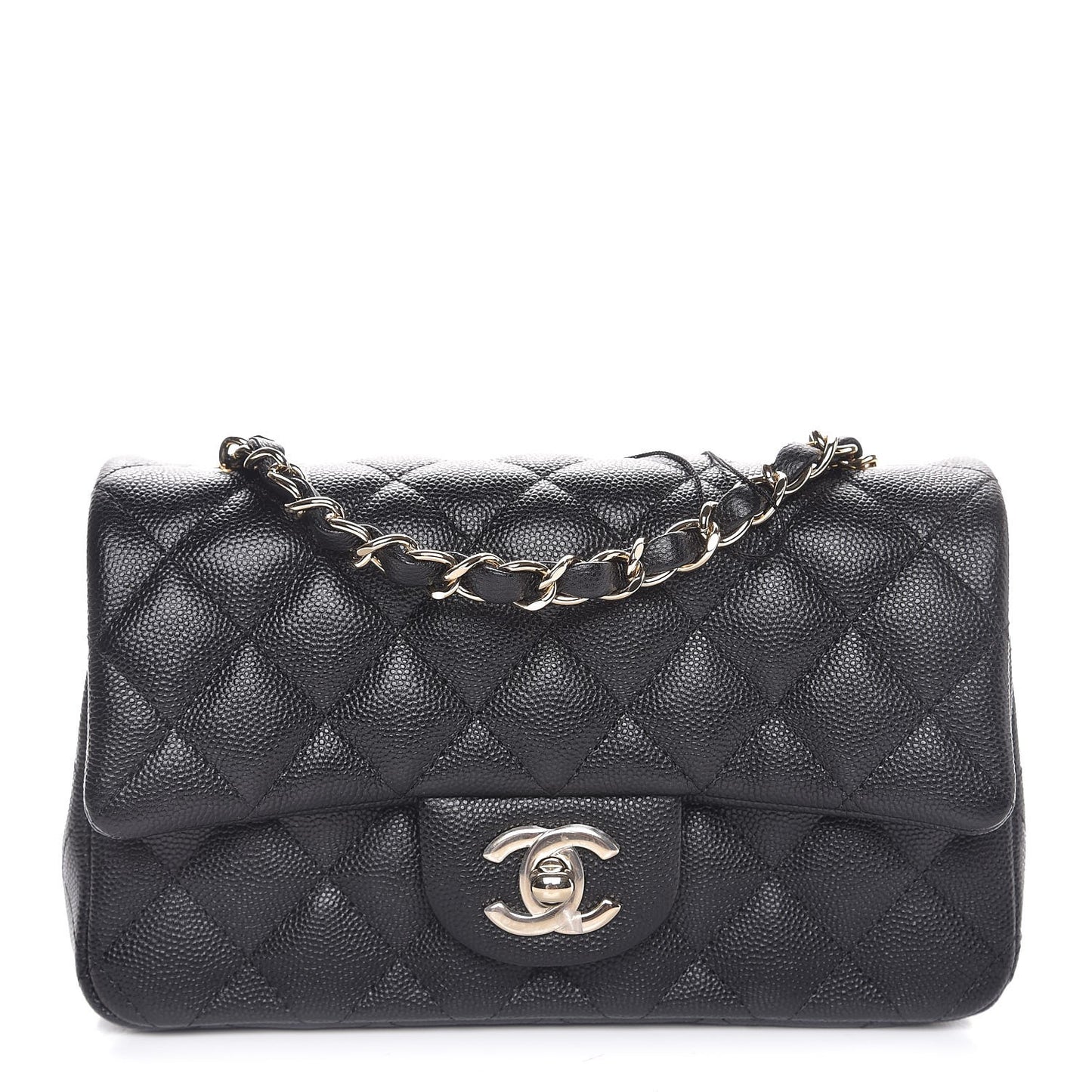 Caviar Quilted Mini Rectangular Flap Black