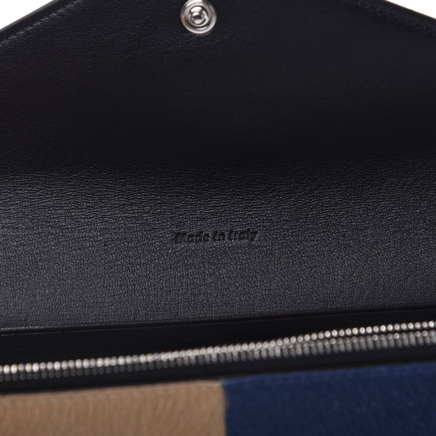 Pony Hair Calfskin Diamond Clutch Wallet White