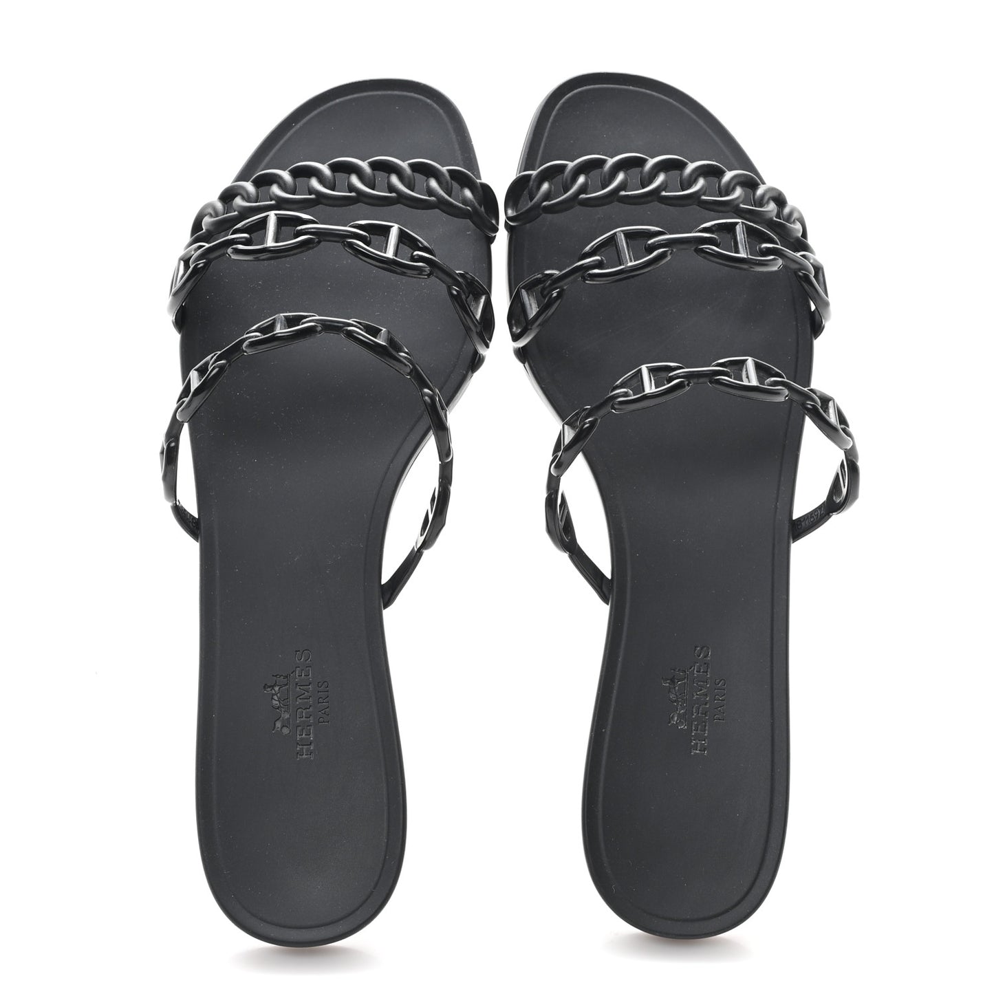Rubber Chaine d'Ancre Rivage Sandals 38 Black