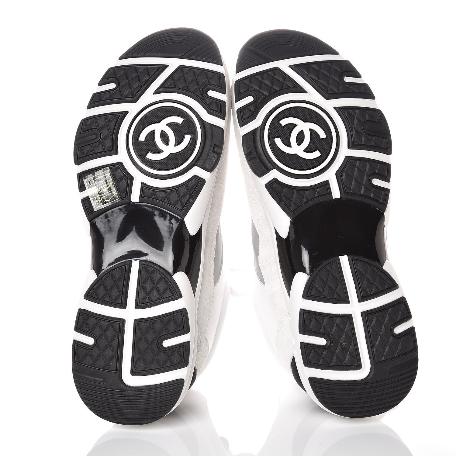 Chanel Suede Calfskin Womens CC Sneakers 39.5 White Silver Blue 5 of 8