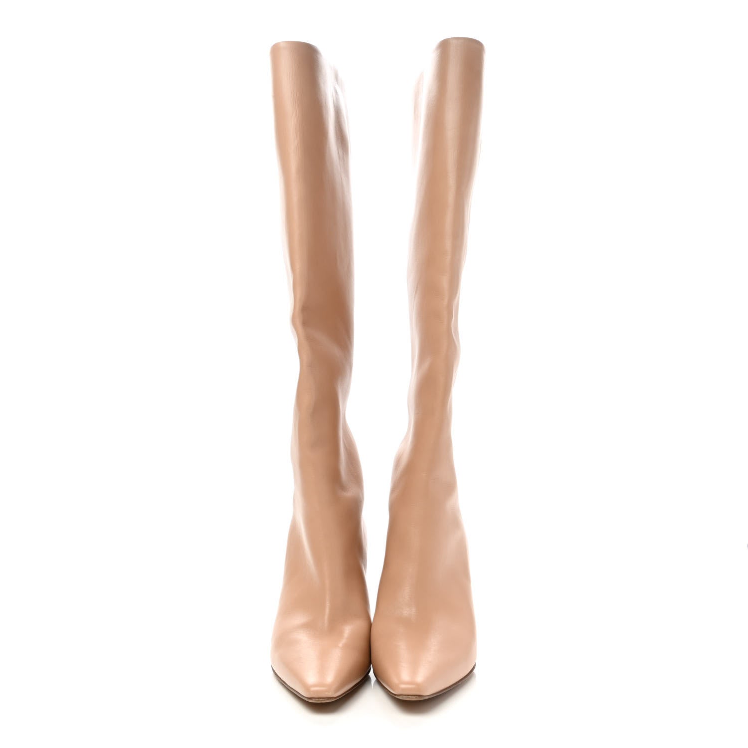 Bottega Veneta Lambskin Almond Tall Boots 39 Cipria 2 of 9