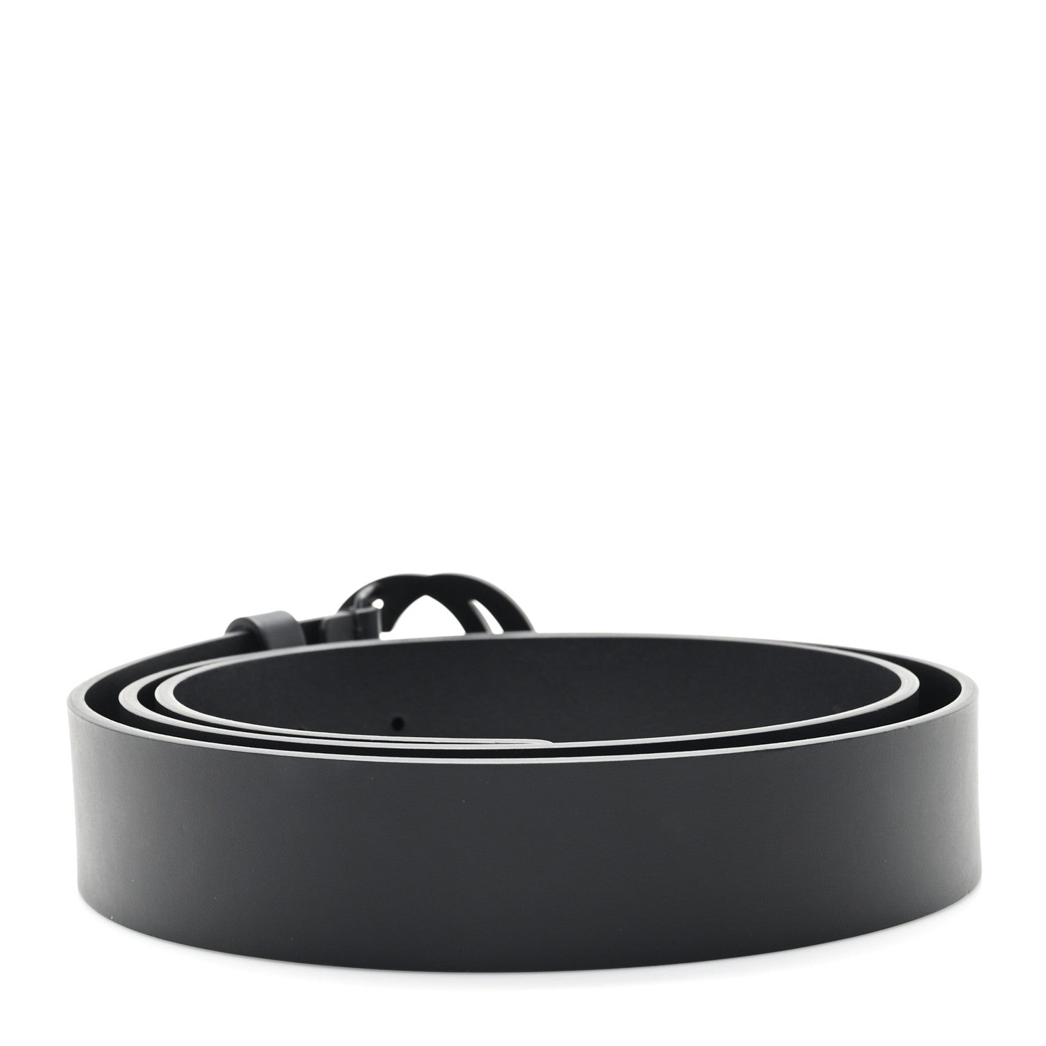 Gucci Selleria Calfskin Monochrome Interlocking G 37mm Belt 110 44 Black 2 of 4