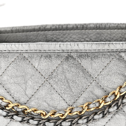 Chanel Metallic Aged Calfskin Quilted Large Gabrielle Hobo Silver 13 of 17
