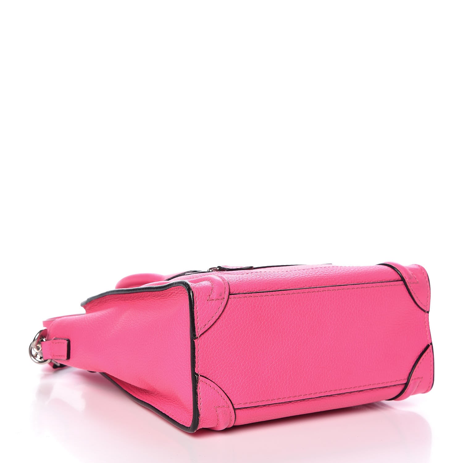 Celine Drummed Calfskin Nano Luggage Fluo Pink 4 of 12