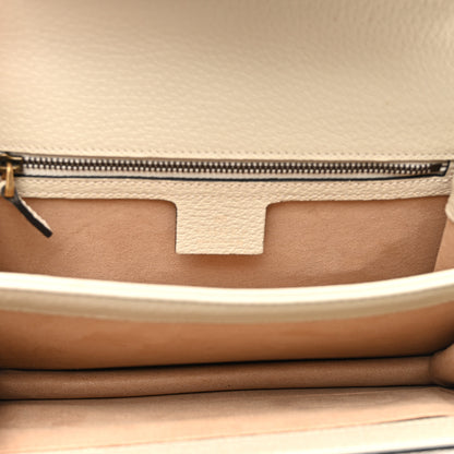 Gucci GG Supreme Monogram Textured Dollar Calfskin Web Small Ophidia Padlock Top Handle Bag Beige Ebony Mystic White 5 of 12