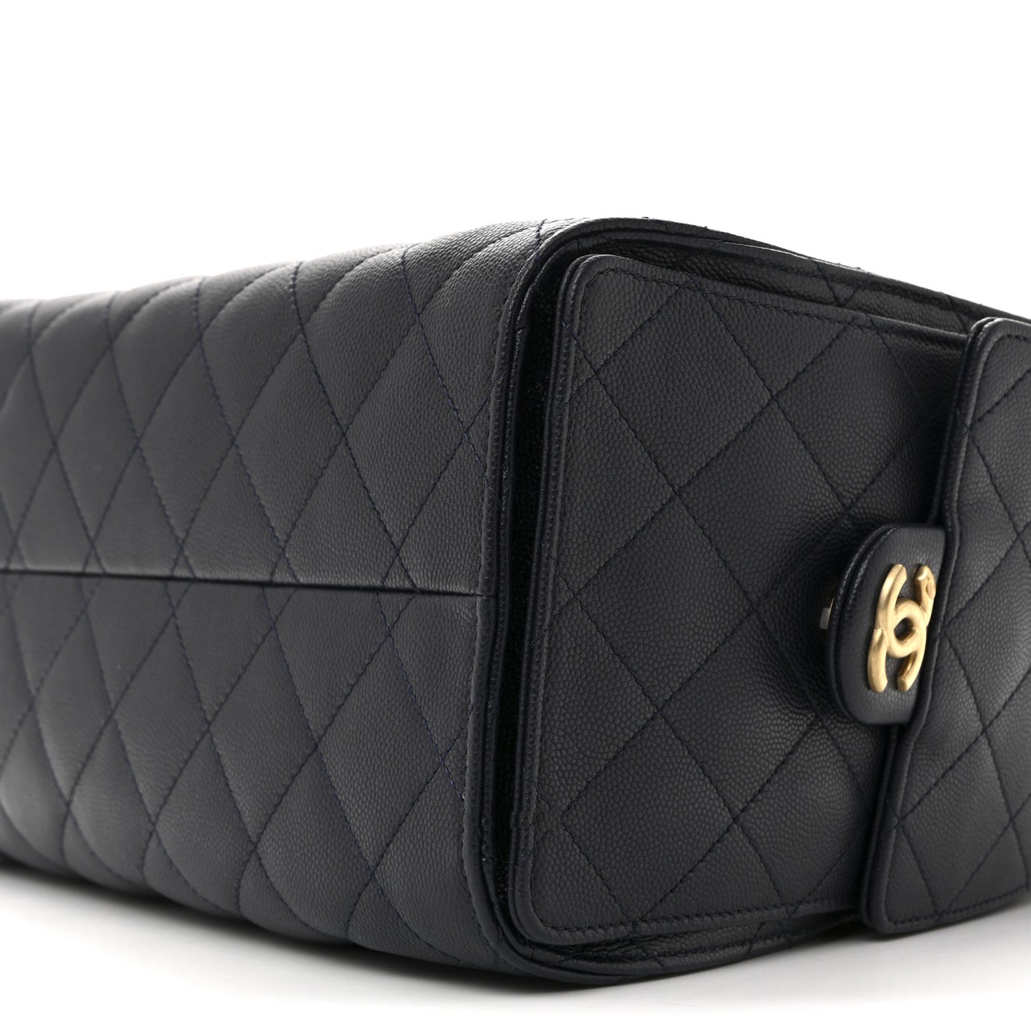 Caviar Quilted Small Chanel 25 Handbag Dark Navy