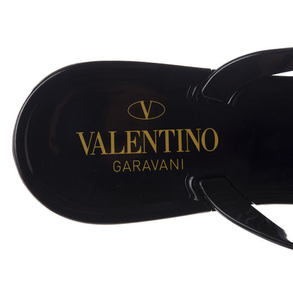 Valentino Garavani PVC Jelly Rockstud Bow Thong Sandals 39 Black 7 of 9