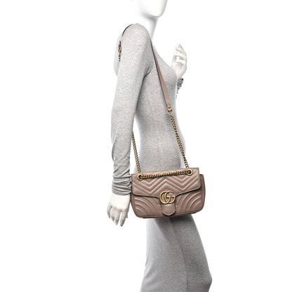 Gucci Calfskin Matelasse Small GG Marmont Shoulder Bag Porcelain Rose 2 of 12