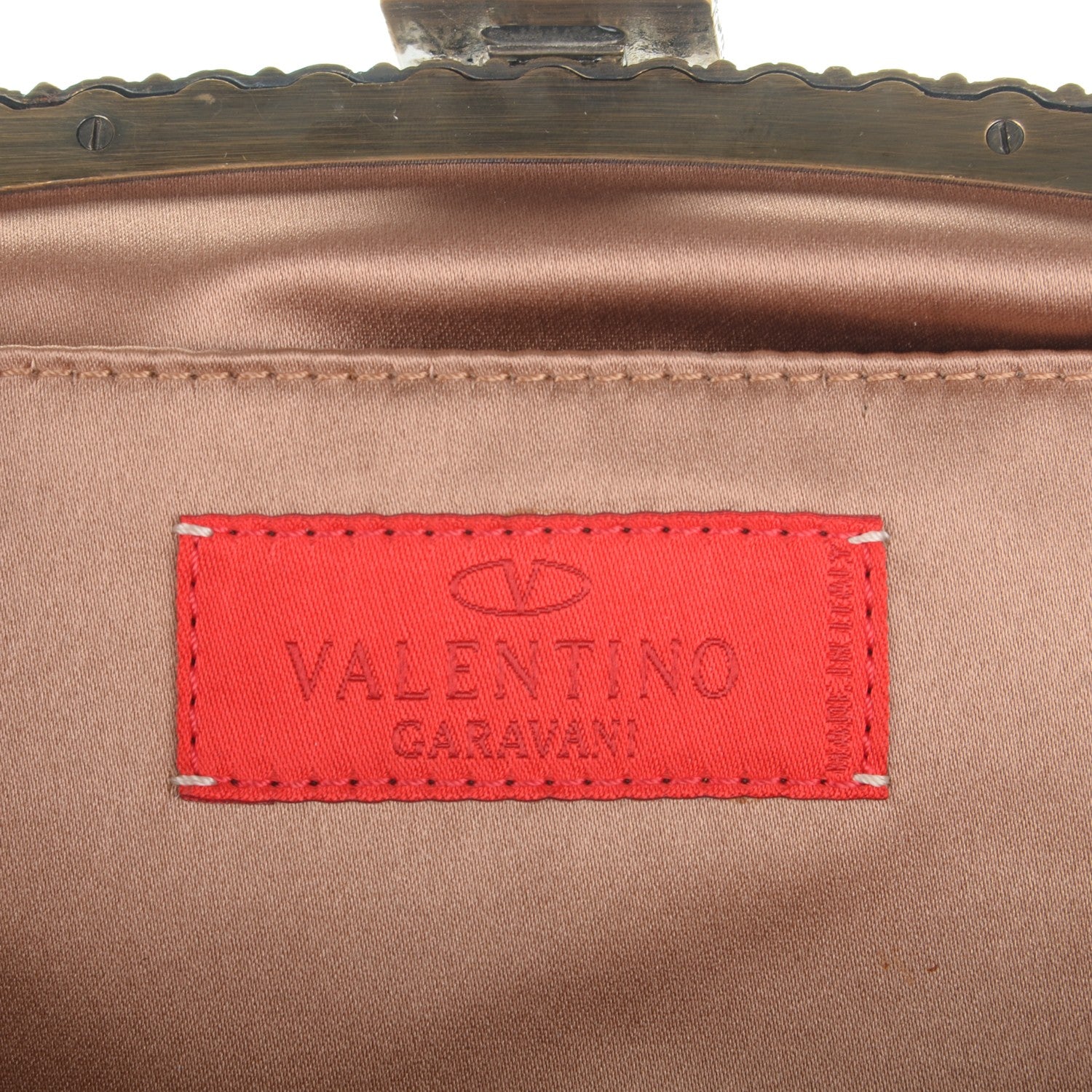 Valentino Garavani Mink Fur Lizard Evening Frame Bag Brown 6 of 8