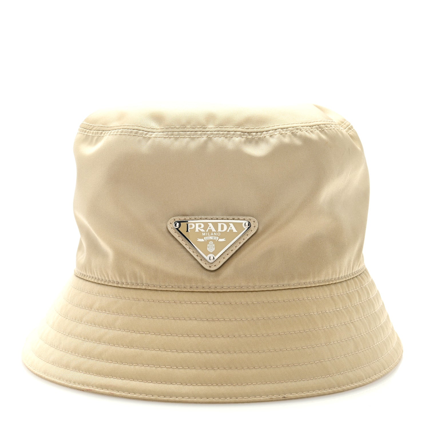 Prada Re-Nylon Metal Triangle Logo Womens Bucket Hat L Deserto 2 of 7