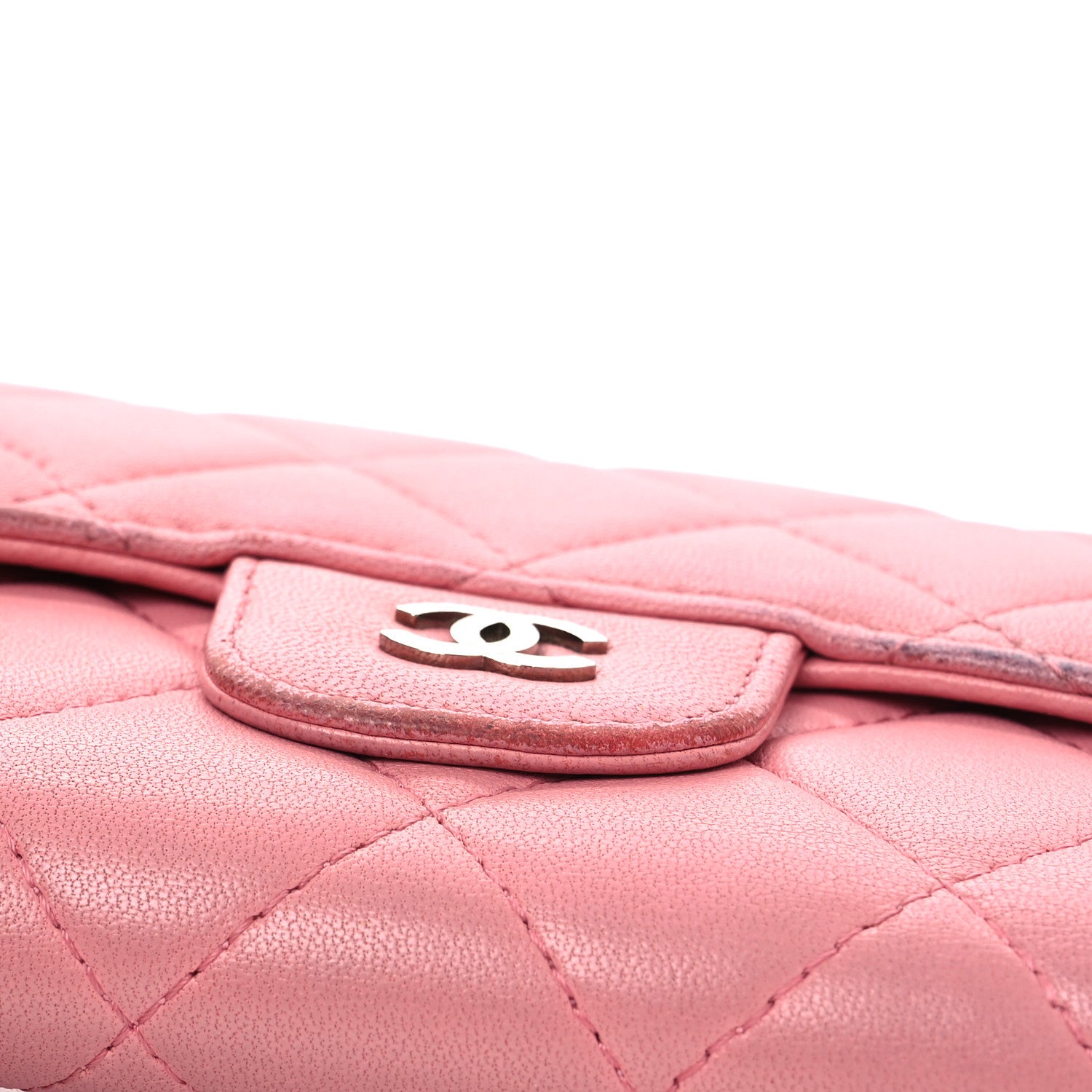 Chanel Lambskin Quilted Large Gusset Flap Wallet Pink 13 of 13
