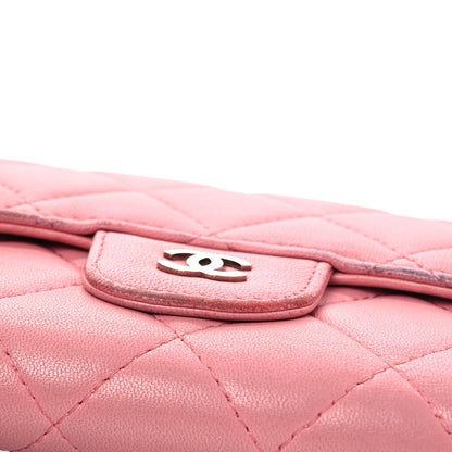 Chanel Lambskin Quilted Large Gusset Flap Wallet Pink 13 of 13