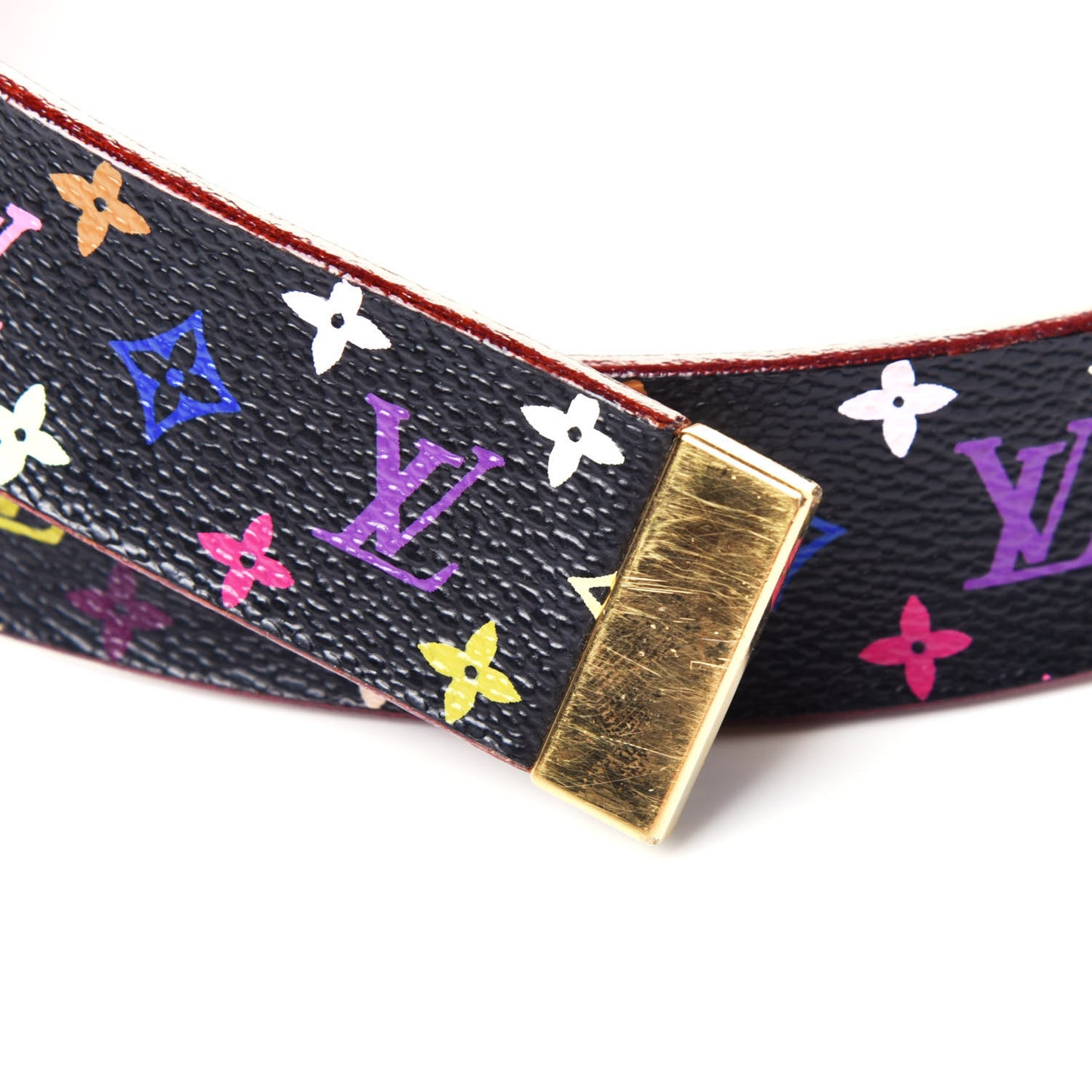 Monogram Multicolor LV Cut Reversible Belt 80 32 Black