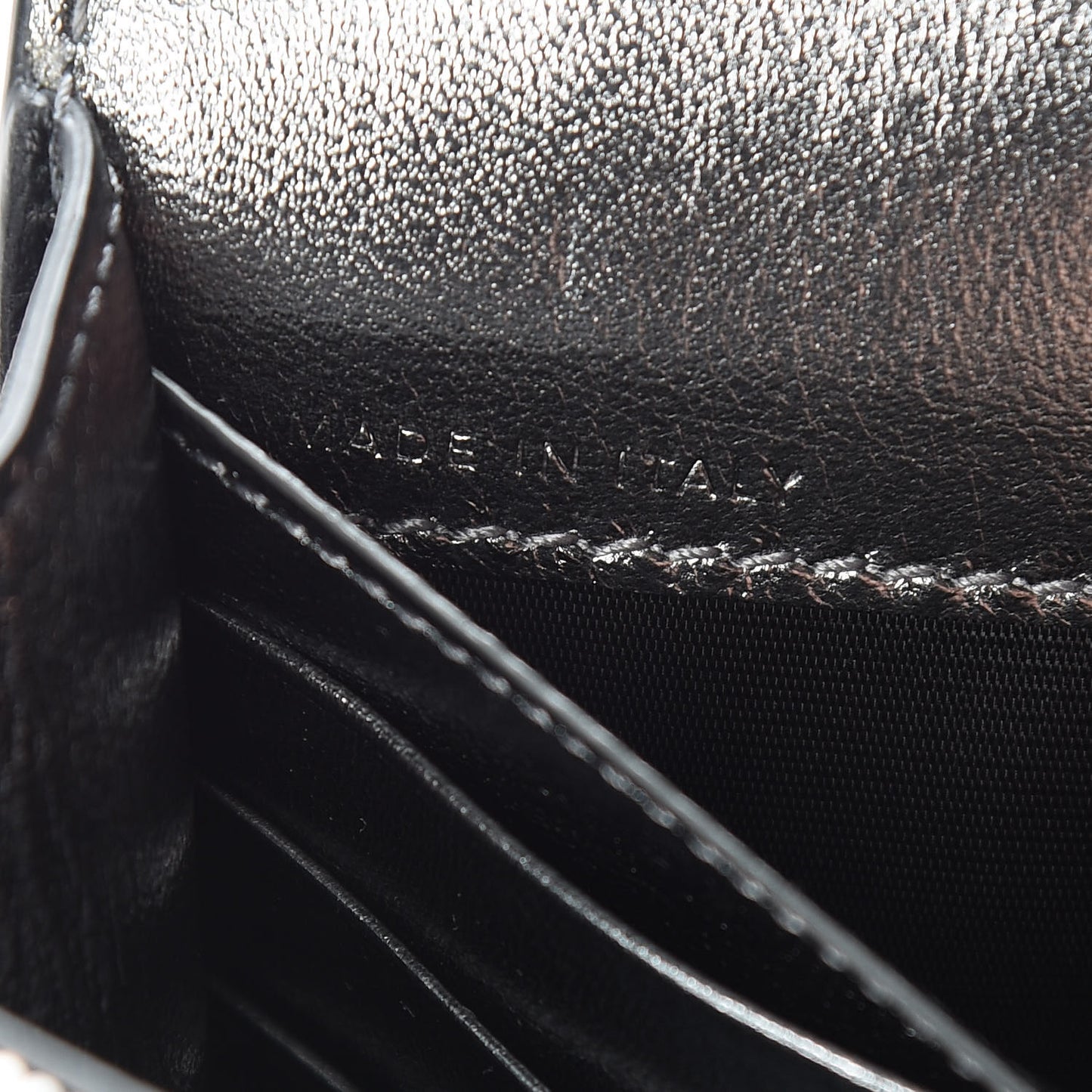 Lambskin Emblem Chain Wallet Black