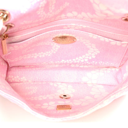 Chanel Printed Denim Quilted Flap Bag Pink White 5 of 11