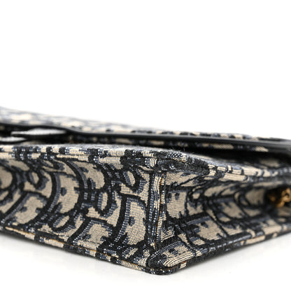 Christian Dior Oblique Saddle Chain Pouch Blue 9 of 10