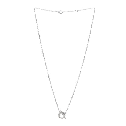 Hermes 18K White Gold Diamond Finesse Pendant Necklace 3 of 6