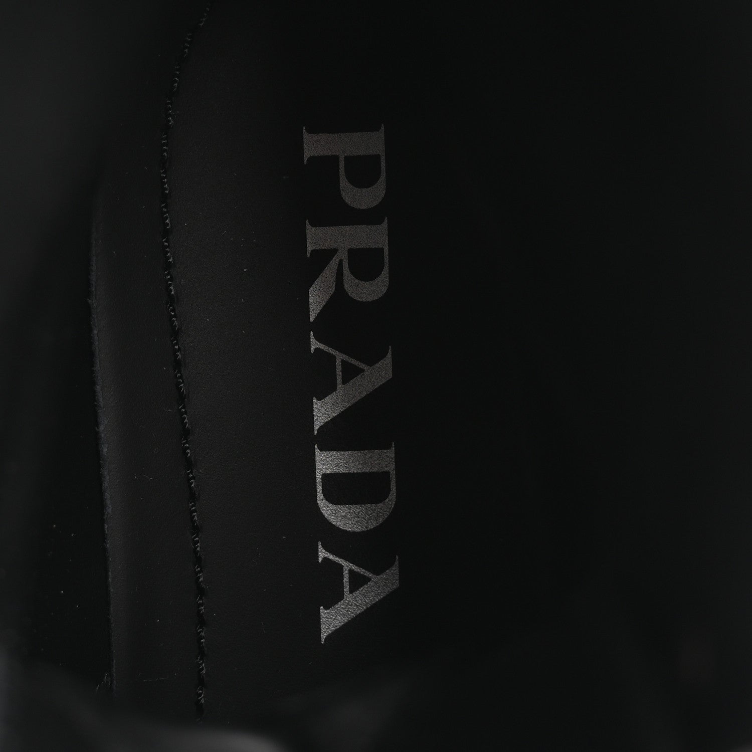 Prada Spazzolato Rois Re-Nylon Metal Triangle Logo Monolith Pouch Pocket 55mm Boots 37 Black 7 of 16