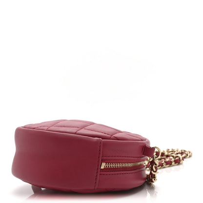 Chanel Lambskin Quilted Round Clutch With Chain Pink 10 of 10