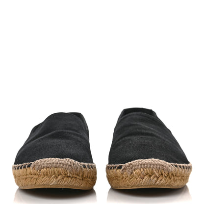 Saint Laurent Canvas Nappa Elba Light Logo Embroidered Espadrilles 39 Black 2 of 10
