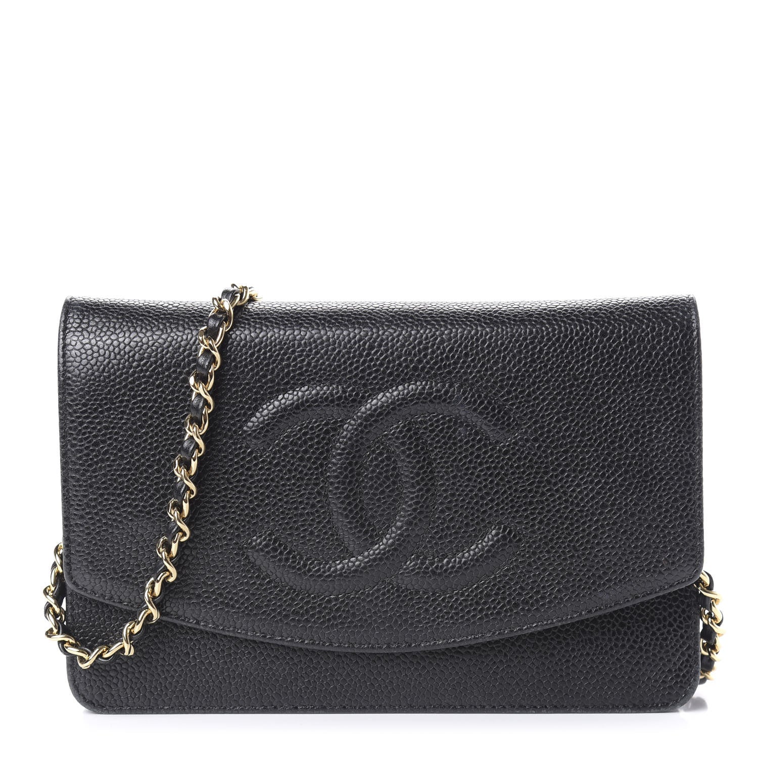 Chanel Caviar Timeless CC Wallet On Chain WOC Black 1 of 11
