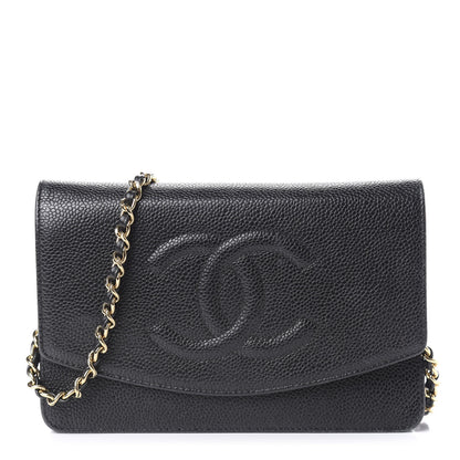 Chanel Caviar Timeless CC Wallet On Chain WOC Black 1 of 11