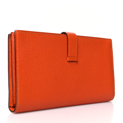 Hermes Chevre Mysore Bearn Gusset Wallet Feu 3 of 13