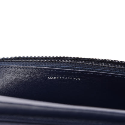 Chanel Caviar Chevron Quilted Boy Wallet On Chain WOC Blue 9 of 12