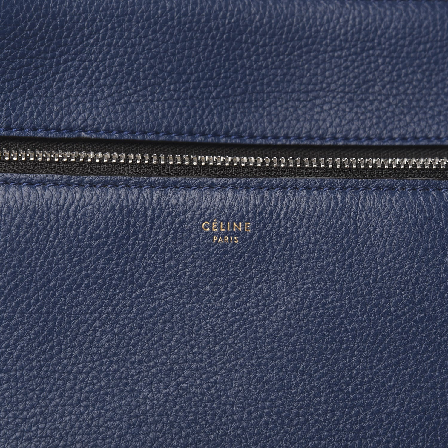 Celine Drummed Calfskin Medium Edge Shoulder Bag Navy 6 of 10