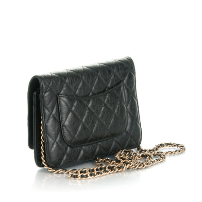 Chanel Aged Calfskin Quilted Reissue Wallet On Chain WOC Black 3 of 9