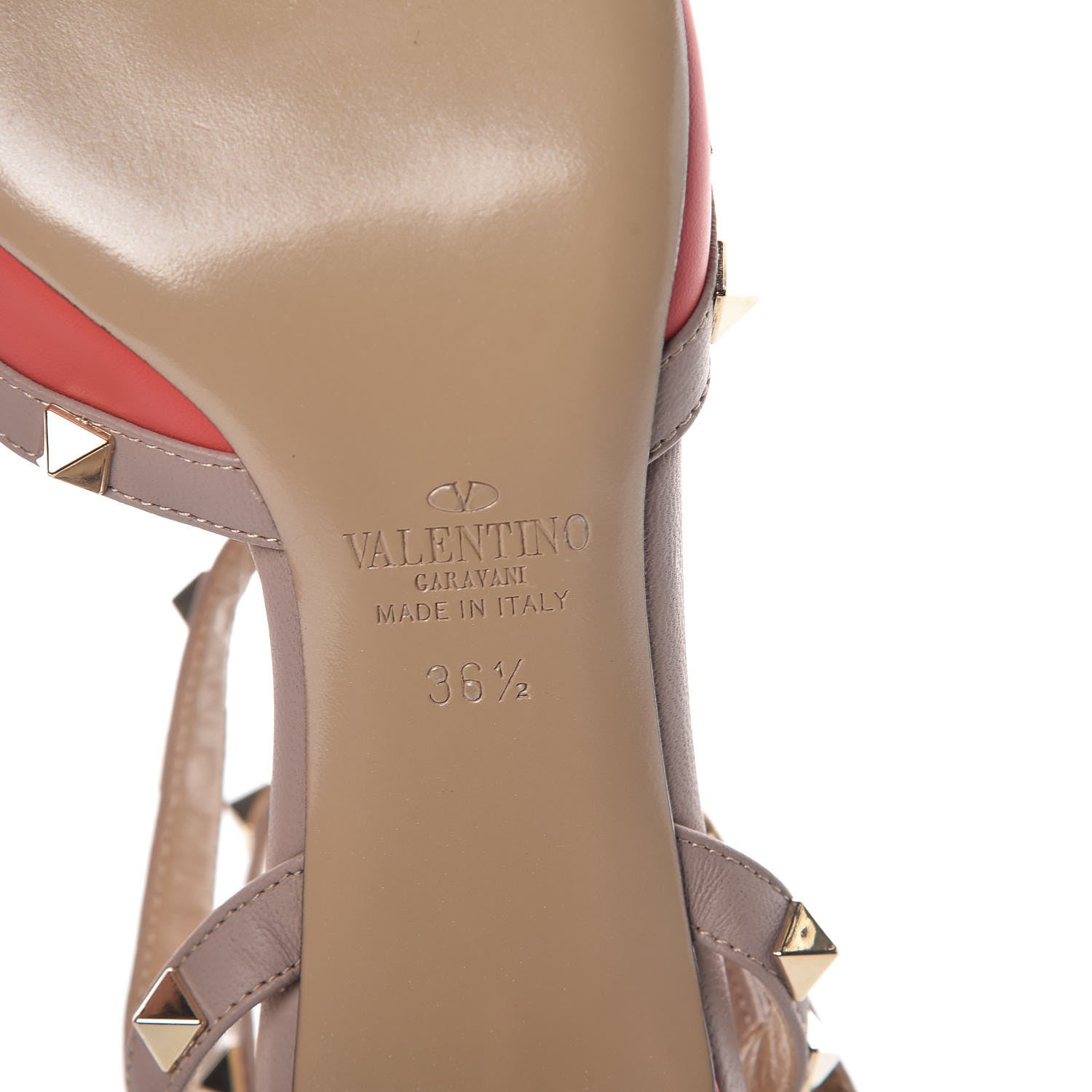Valentino Garavani Nappa Rockstud Ankle Strap 65mm Pumps 36.5 Deep Coral Poudre 6 of 8