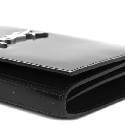 Saint Laurent Patent Calfskin Monogram Kate Wallet On Chain Black 9 of 9
