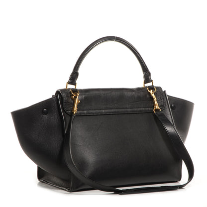 Celine Crocodile Embossed Medium Trapeze Black 3 of 9