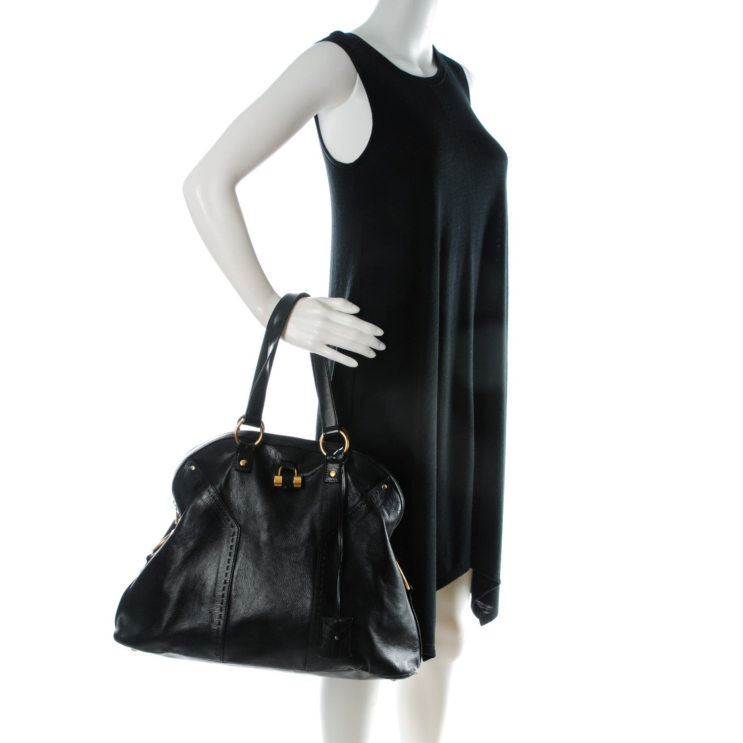 Saint Laurent Calfskin Oversized Muse Black 2 of 9